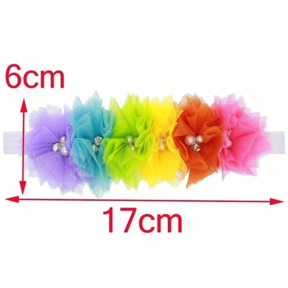 Floral Rainbow Elastic Headband Infant Toddler - Picture 8 of 8